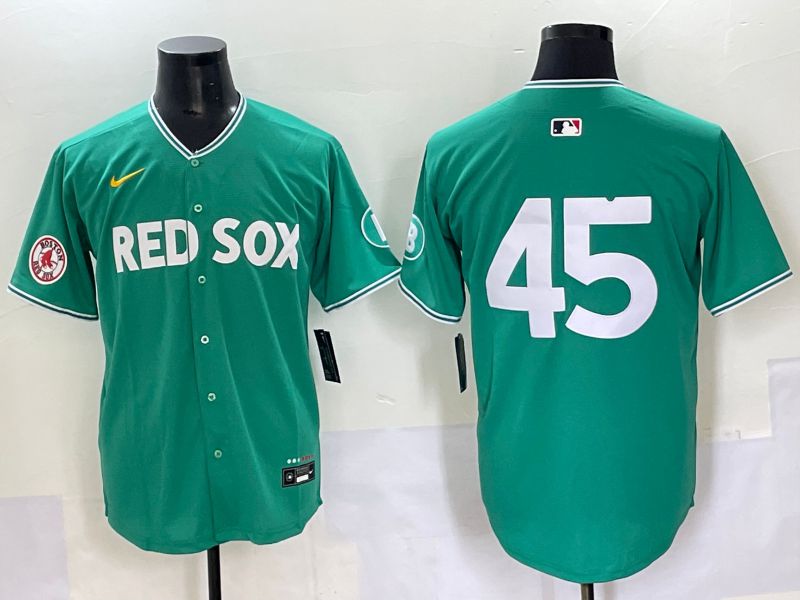 Men 2025 Boston Red Sox #45 No Name Dark Green Joint Name Nike MLB Jersey style 8